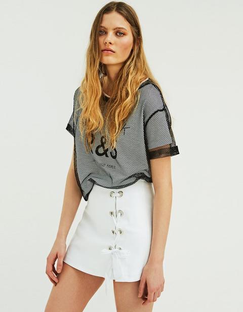 Gonna Skort Lace Up Bianco