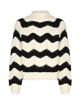 Pullover Bianco E Nero Peluche