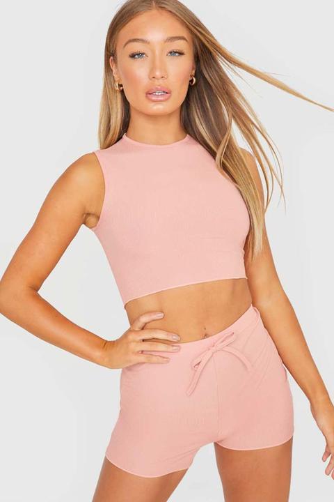 Coral Shorts - Demi Jones Coral Ribbed Shorts