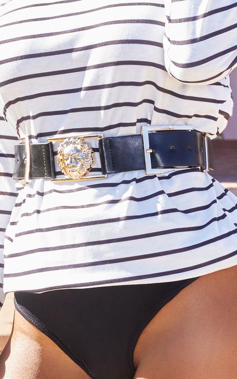 Black Lion Buckle Detail Belt