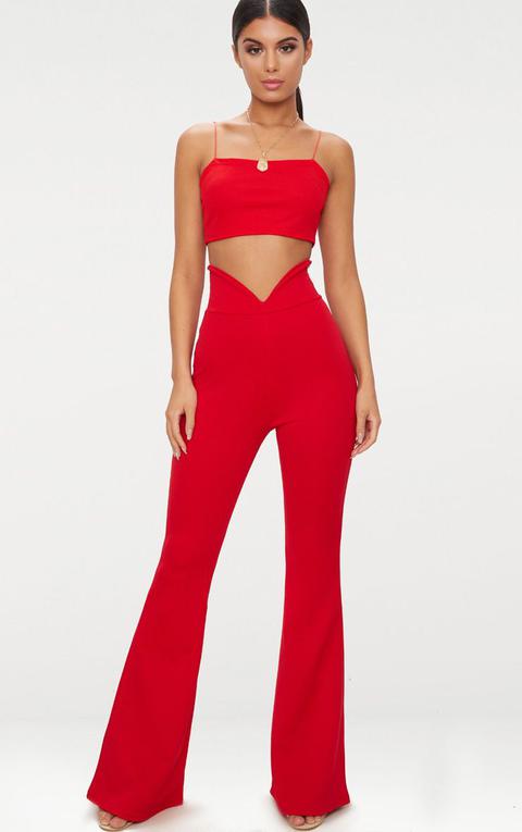 Women's Leather Look Faux Leather Flared Trousers | Boohoo UK