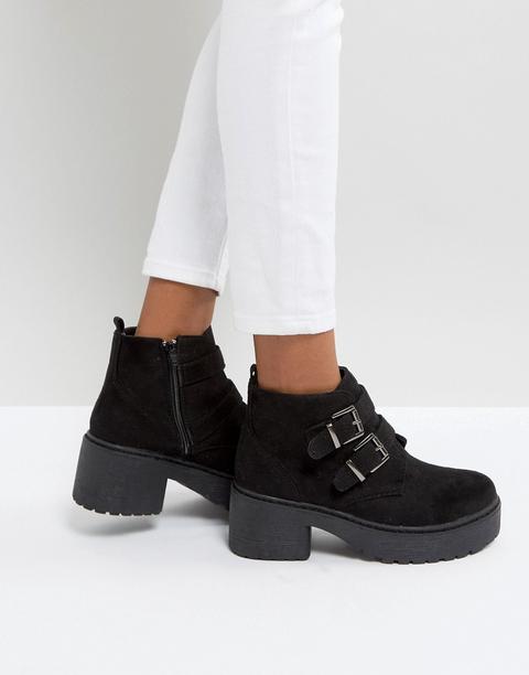 Botas Con Hebilla Y Suela Gruesa De Park Lane