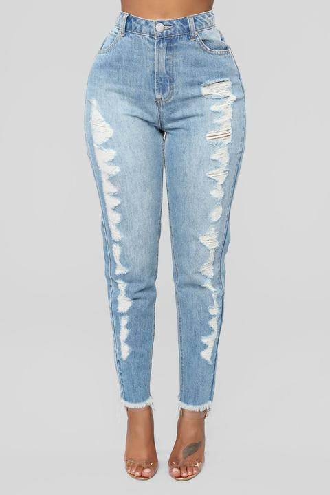 I'ii Drink To That Mom Jeans - Medium Blue Wash
