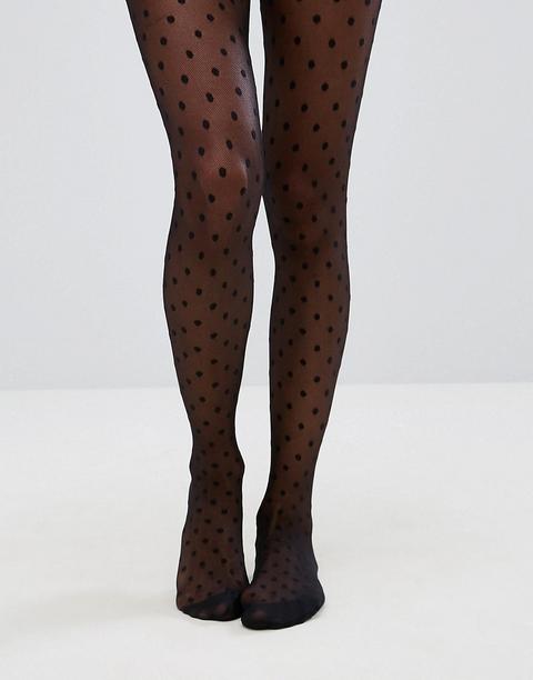 Asos Design Medium Polka Dot Black Tights