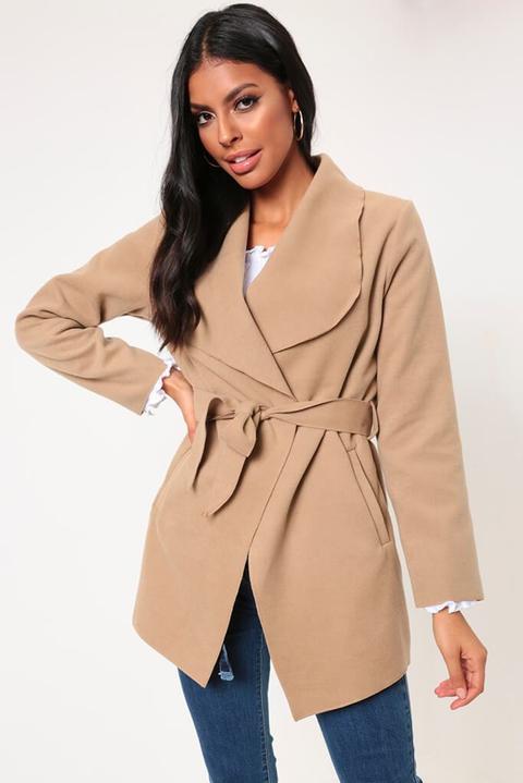 Camel Waterfall Cropped Duster