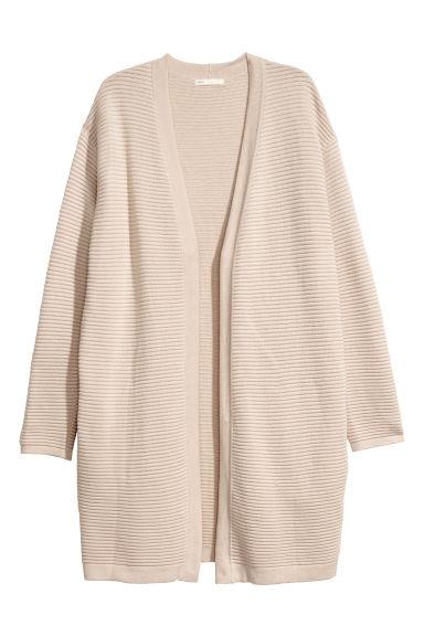 H & M - Cardigan In Maglia Strutturata - Beige