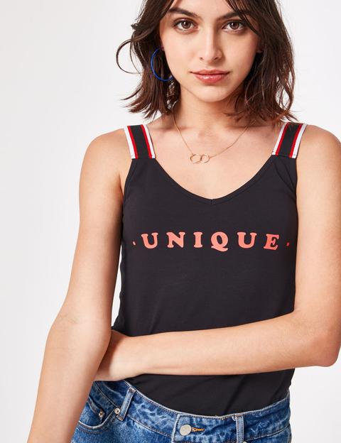 Black "unique" Crop Top