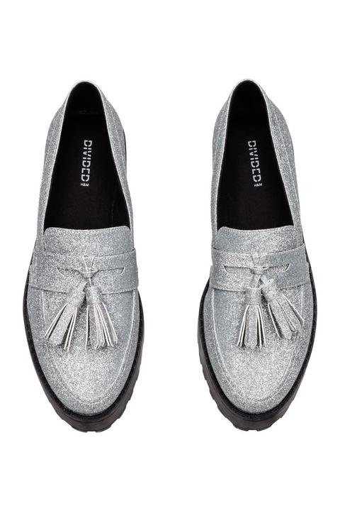 Mocasines De Plataforma - Gris