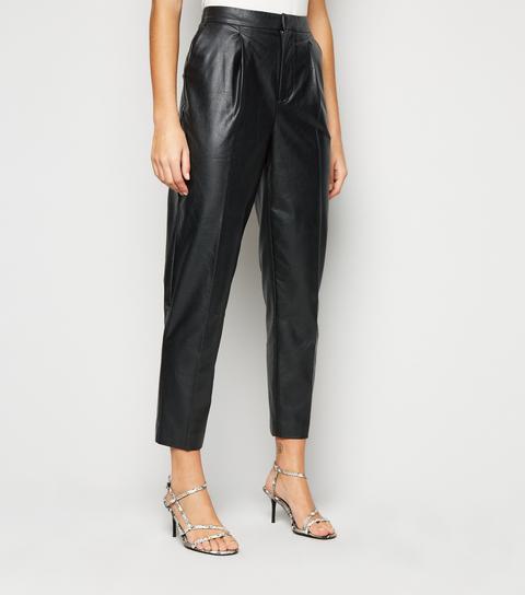 coated leather trousers