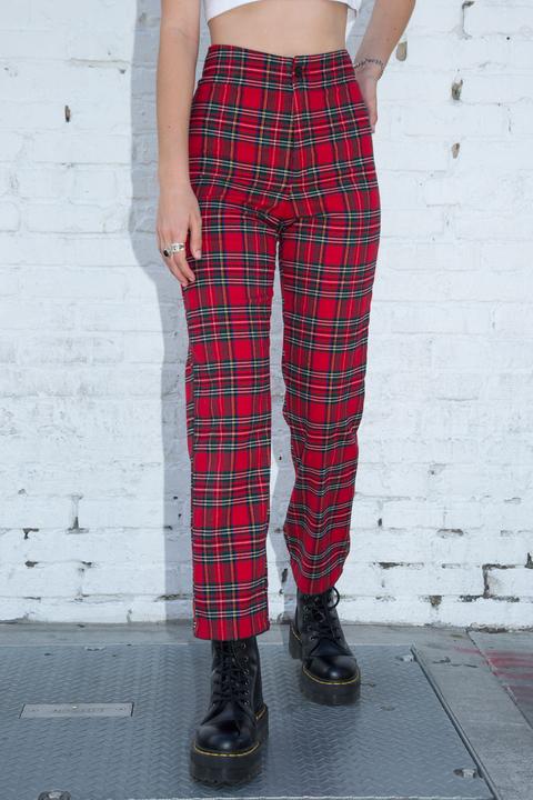 Brandy melville store red plaid pants