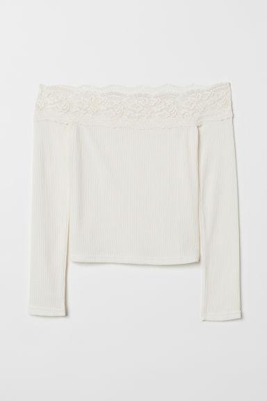 Off-shoulder-shirt - White - Damen