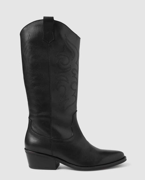 Wonders Botas De Mujer En Color Negro Tipo Cowboy from El Corte