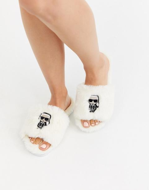 Pantuflas Blancas Iconic De Karl Lagerfeld-blanco