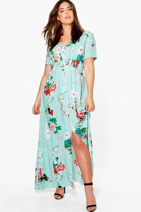 Plus Floral Print Maxi Dress