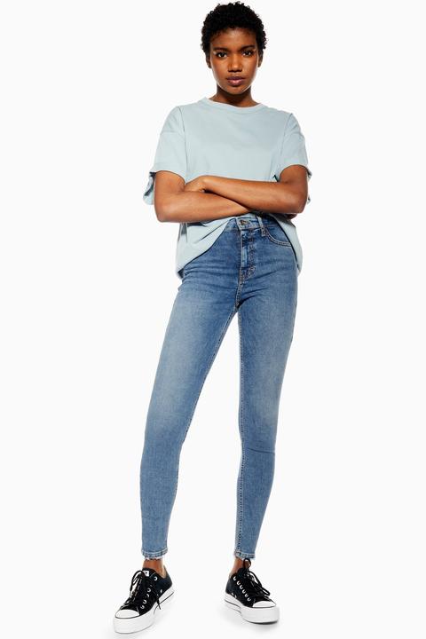 Womens Mid Blue Abraded Hem Jamie Jeans - Mid Stone, Mid Stone