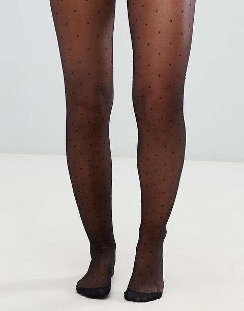 Asos Design Mini Dot Tights In Black