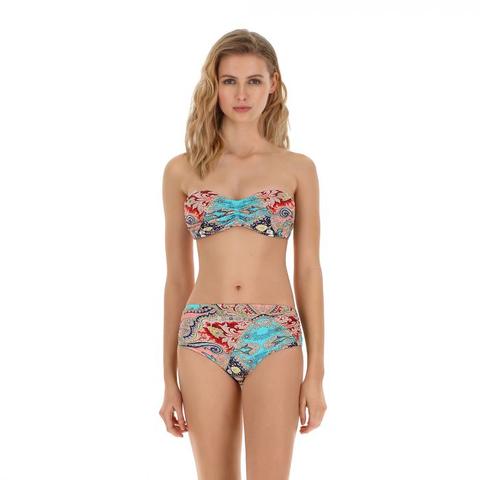 Slip Bikini Fianco Alto Stampa Cachemire