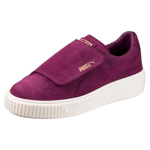 Zapatillas Con Tira Grande De Mujer Suede Platform