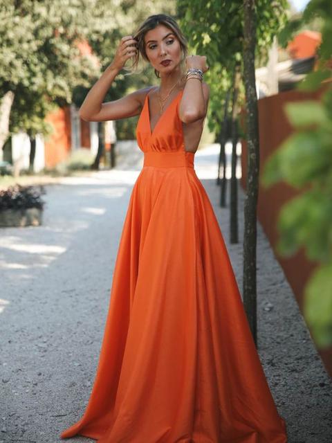 Orange Straps Gown