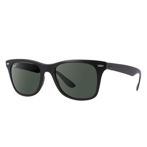 Ray Ban Wayfarer Liteforce Unisex Sunglasses Lenti: Verde Polarizzate, Montatura: Nero - Rb4195 601s9a 52-20