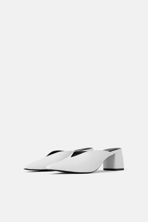 Low Cut Heeled Mules