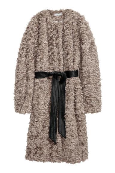 H & M - Cappotto In Finta Pelliccia - Beige