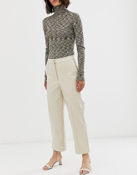 Weekday - Pantaloni Lucidi Beige Chiaro - Beige