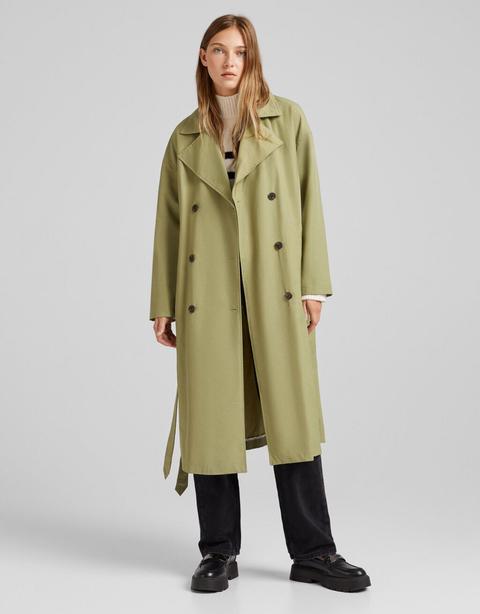 Gabardina Trench Algodón from Bershka on 21 Buttons