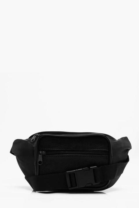 Square Pocket Faux Leather Bum Bag