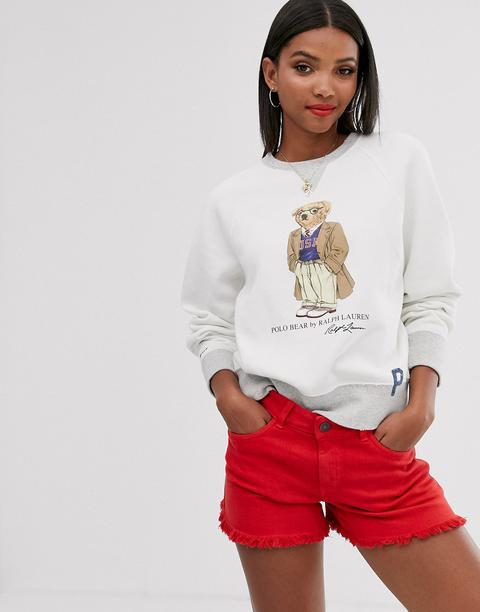 Polo Ralph Lauren Bear Logo Sweater-white