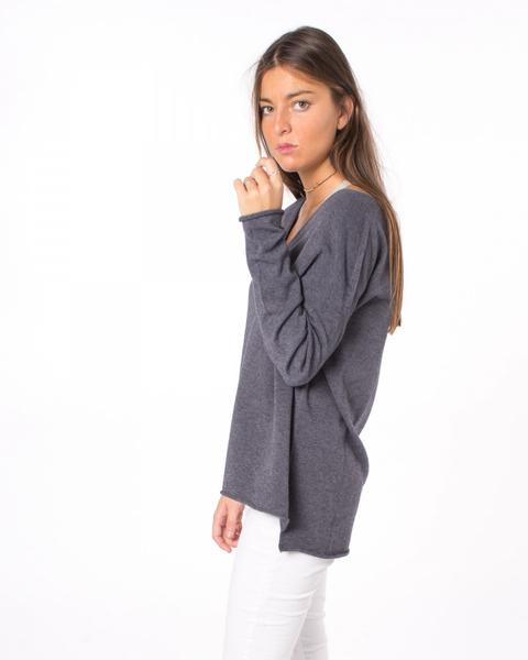 Jersey Pico Rayas Estrella Gris