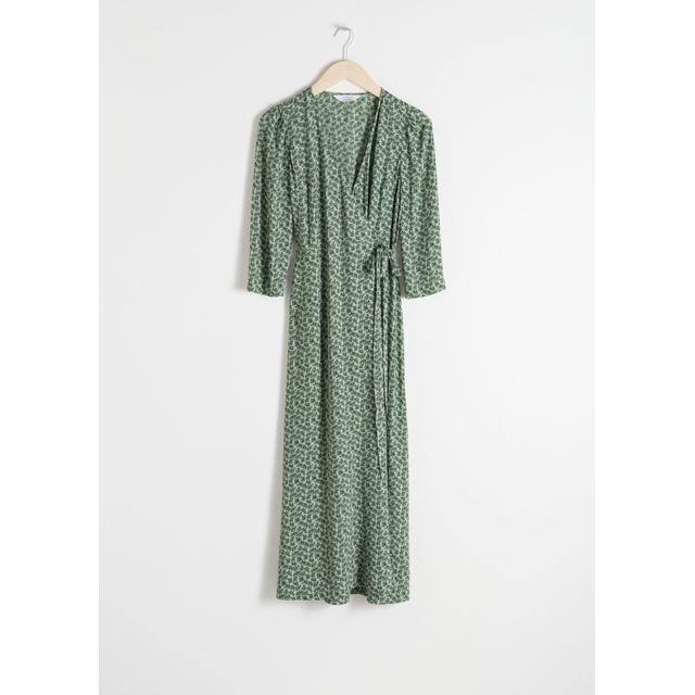 and other stories green wrap dress