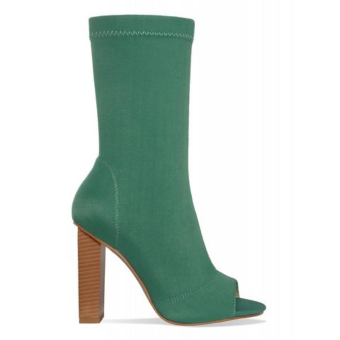 Teyana Emerald Rib Peep Toe Ankle Boots