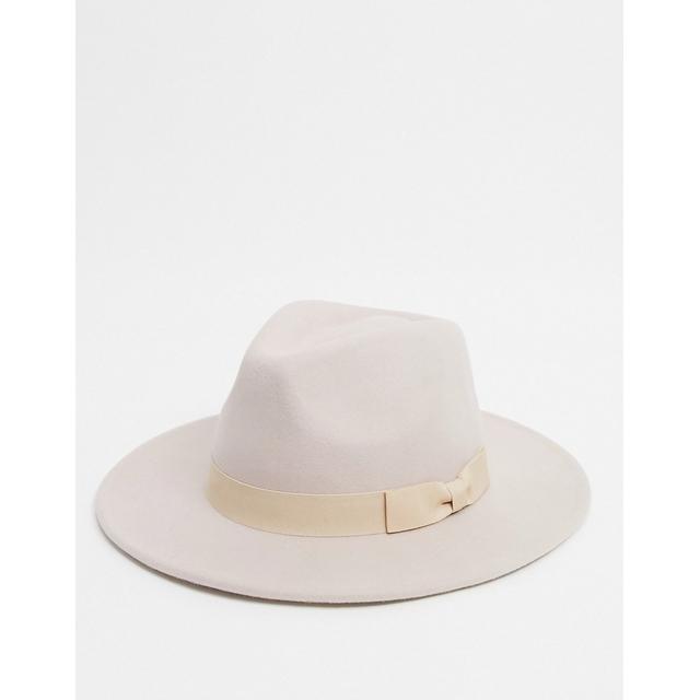 Asos Design Felt Fedora Hat In Camel 