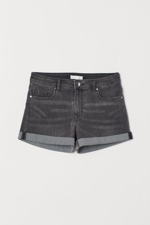 Kurze Jeansshorts - Grau - Damen