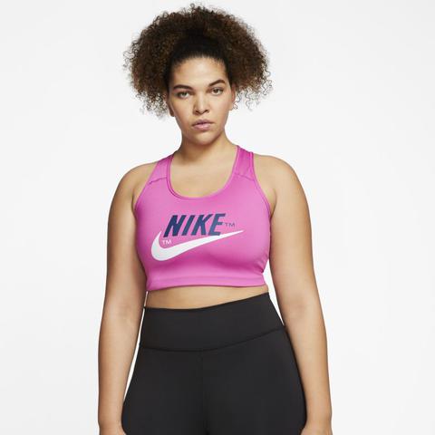 Nike Talla Grande - Swoosh Icon Clash Sujetador Deportivo De Sujeción Media - Mujer - Rosa