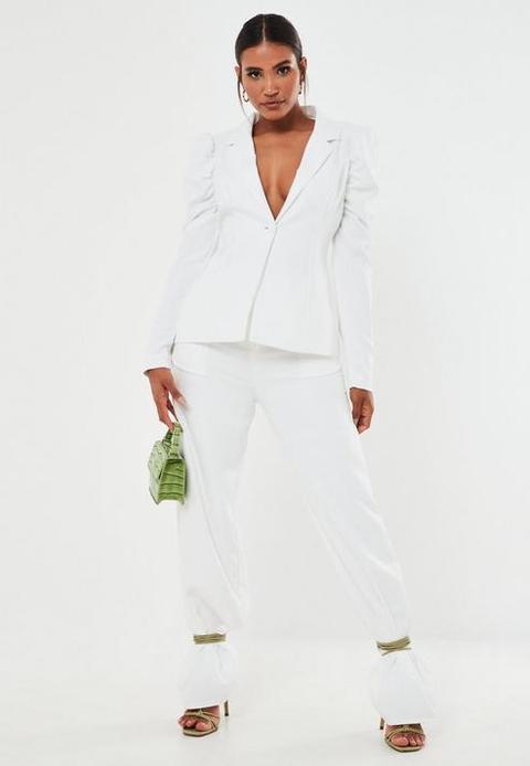 White Co Ord Oversized Masculine Trousers, White