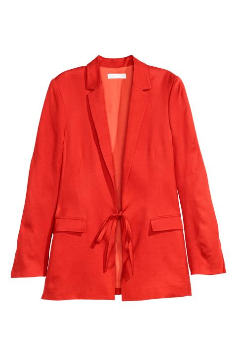 H & M - Blazer In Misto Lino - Arancione