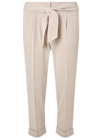 Womens Petite Beige Tapered Trousers- Cream, Cream