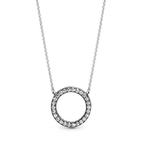 Pandora Circle Of Sparkle Necklace - Sterling Silver / Clear