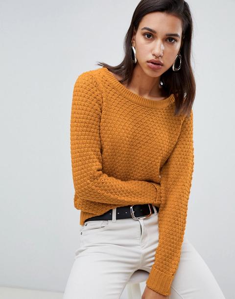 Vero Moda - Grob Gestrickter Pullover - Gelb