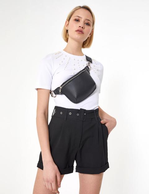 Short Avec Ceinture Noir