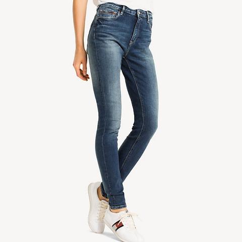 Jeans Skinny Fit A Vita Alta Effetto Sbiadito