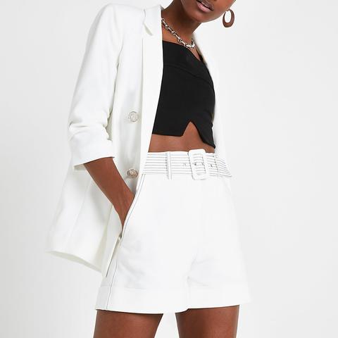 river island white shorts