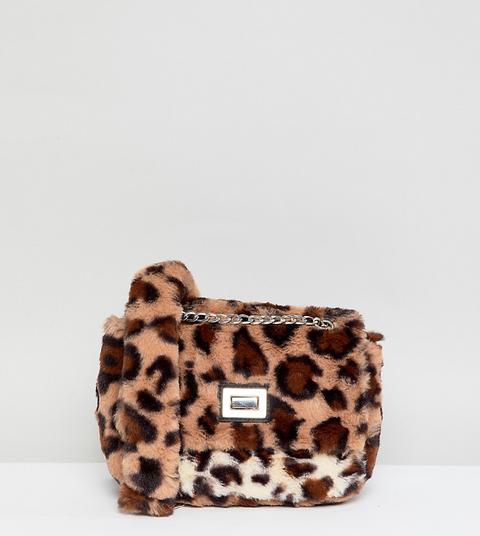 Stradivarius - Sac Bandoulière À Imprimé Léopard Avec Fausse Fourrure - Multi