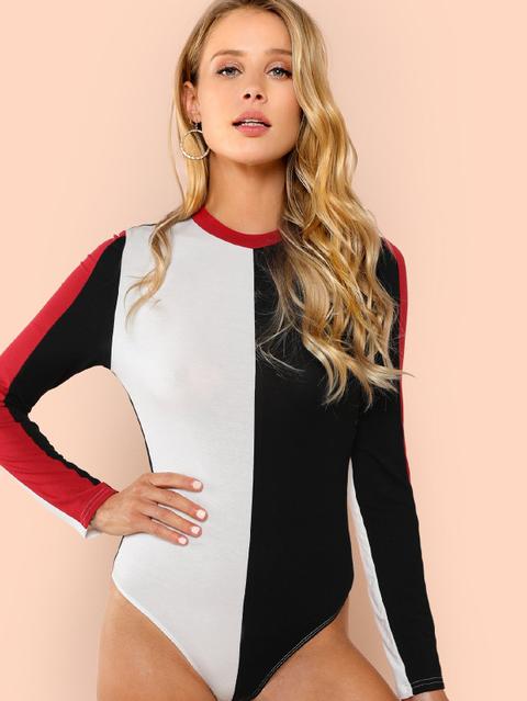 Mock Neck Cut E Sew Bodysuit