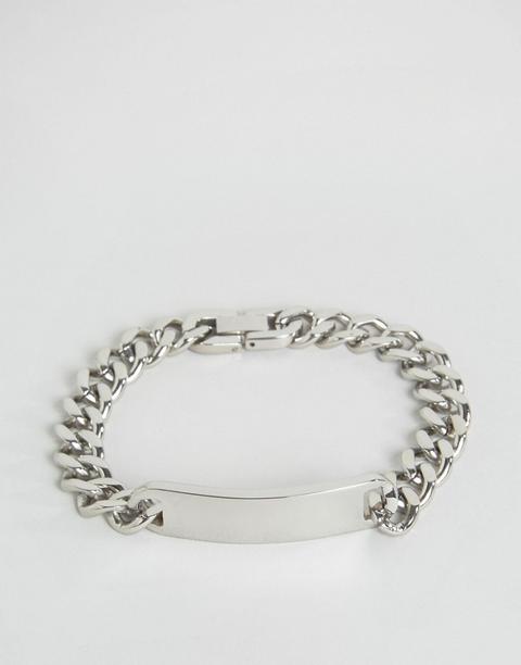 Seven London - Bracciale Con Catena E Placchetta In Argento - In Esclusiva Per Asos - Argento