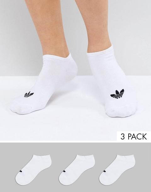 Pack De 3 Pares De Calcetines Tobilleros Con Trifolio De Adidas Originals-blanco