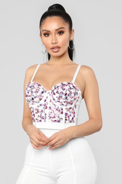 Here To Shine Bustier Top - White