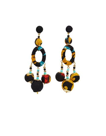 Pendientes Aros Estampado Africano